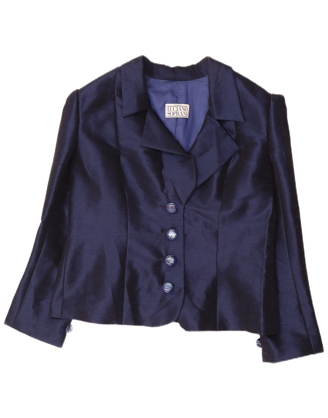 LUCIANO SOPRANI Γυναικείο μπλέιζερ με 4 κουμπιά μπουφάν UK 16 Large Navy Blue
