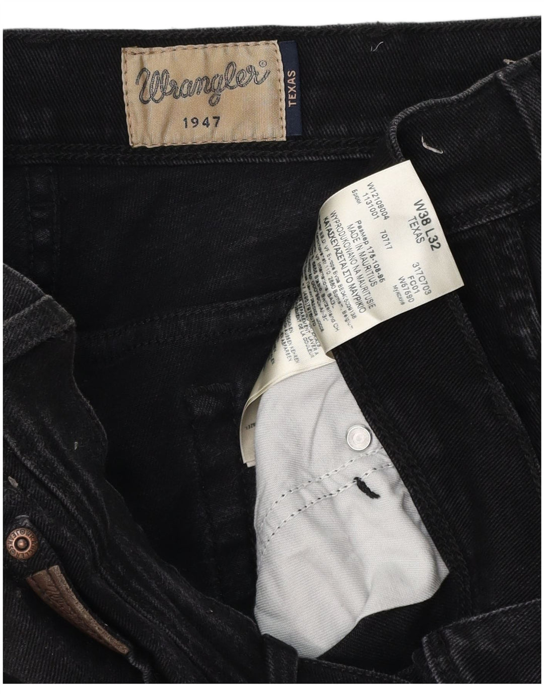 WRANGLER Ανδρικό Texas Straight Jeans W38 L32 Μαύρο βαμβακερό
