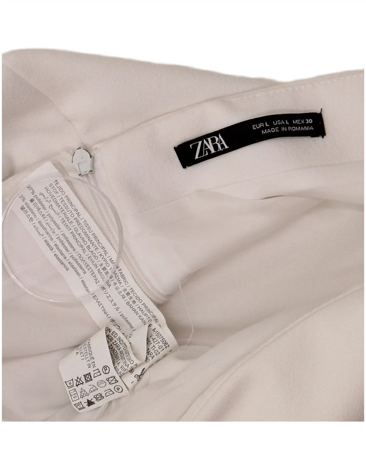 Zara Γυναικεία Μίνι Φούστα Μεγάλη W30 Λευκός Πολυεστέρας