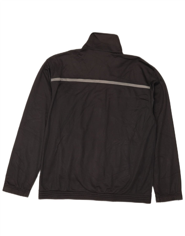 ASICS Mens Tracksuit Top Jacket Small Black Striped Polyester