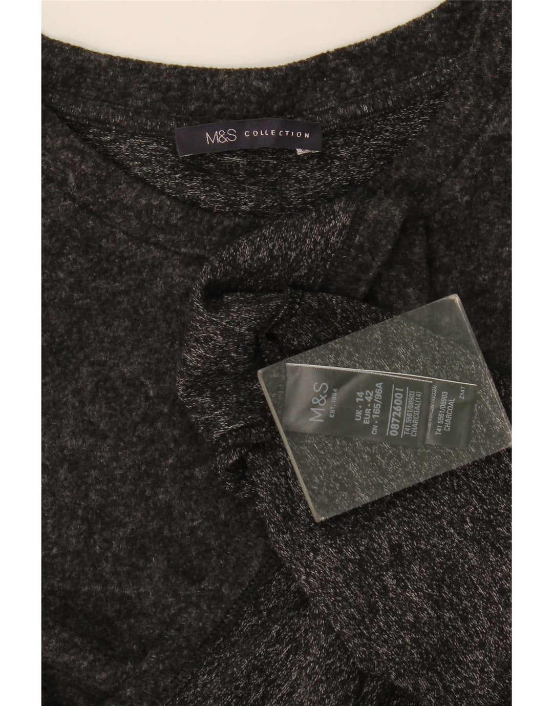 Marks & Spencer Γυναικείο τοπ μακρυμάνικο UK 14 Large Grey Polyester