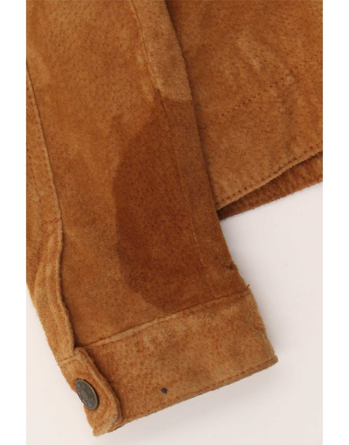 Vintage Γυναικείο Suede Μπουφάν EU 36 Small Beige Leather