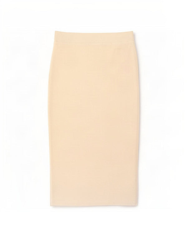 Massimo Dutti Γυναικεία Midi Φούστα Small W28 Off White Βαμβακερή