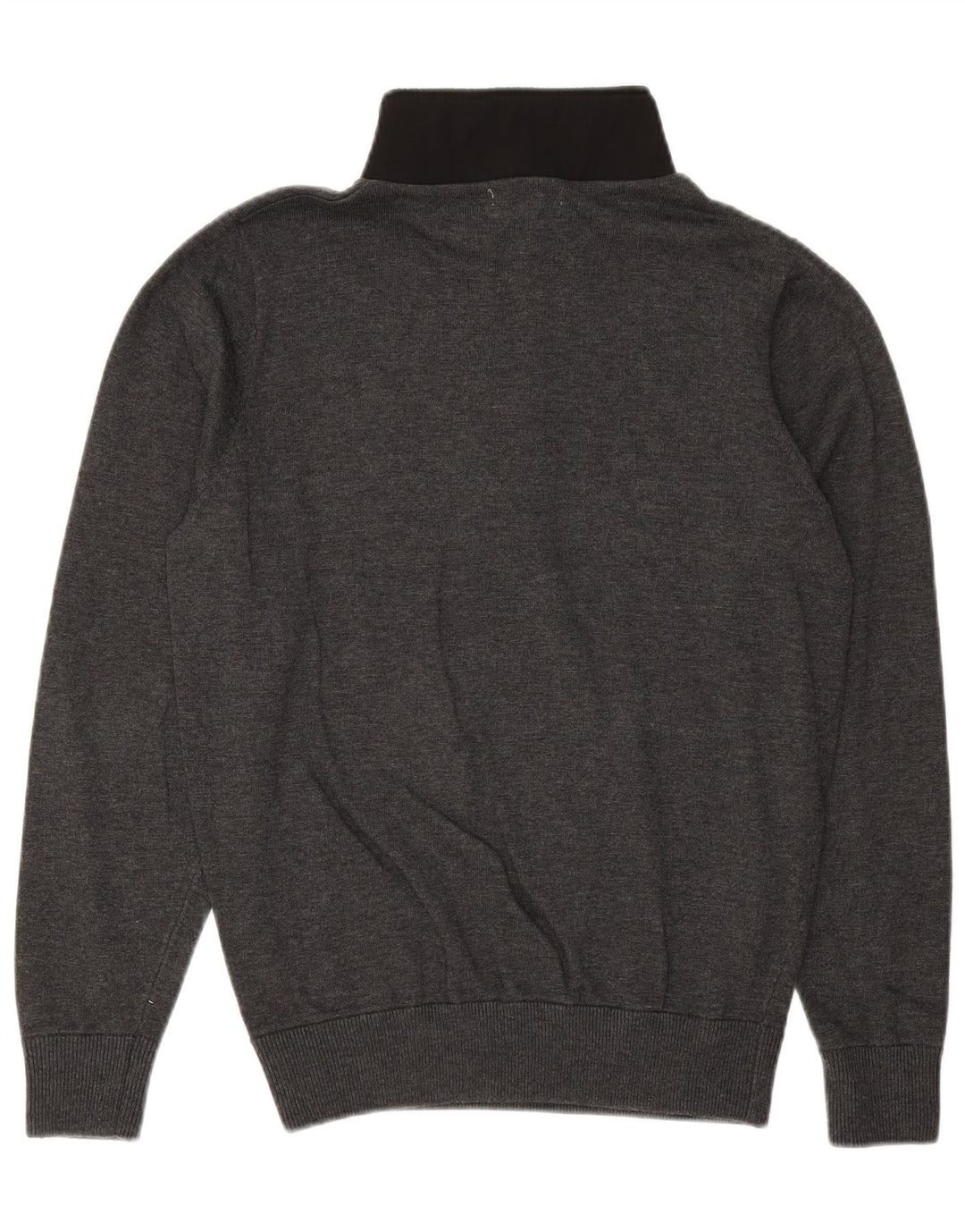 CALVIN KLEIN Mens Zip Neck Jumper Sweater Small Grey Cotton