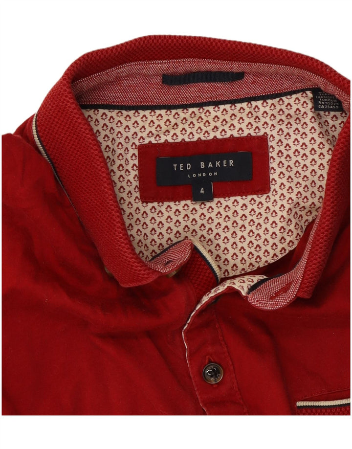 Ted Baker Ανδρικό Πόλο Μπλουζάκι Νούμερο 4 Μεγάλο Κόκκινο Βαμβακερό