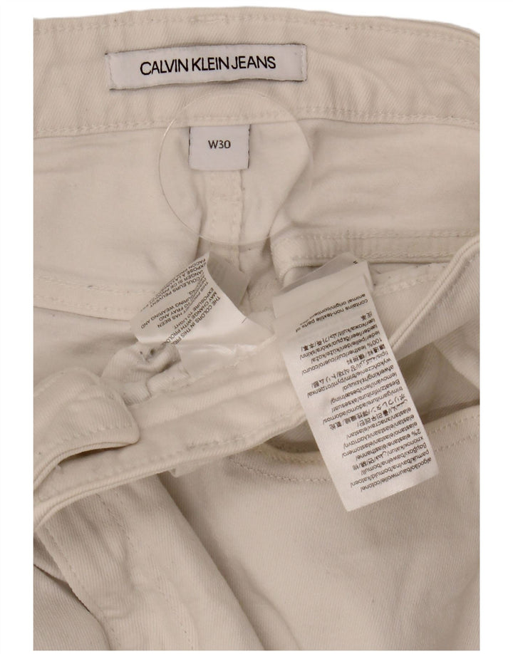 CALVIN KLEIN Γυναικείο Cropped Jeans W30 L24 Λευκό βαμβακερό