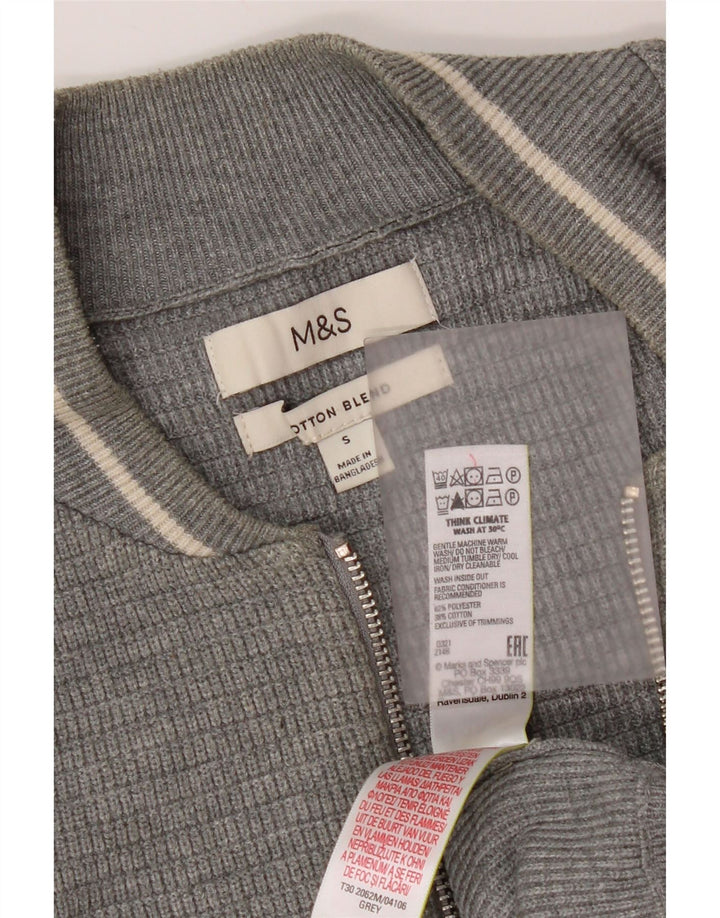 Ανδρικό πουλόβερ ζακέτα Marks & Spencer Μικρό Γκρι Πολυεστέρας