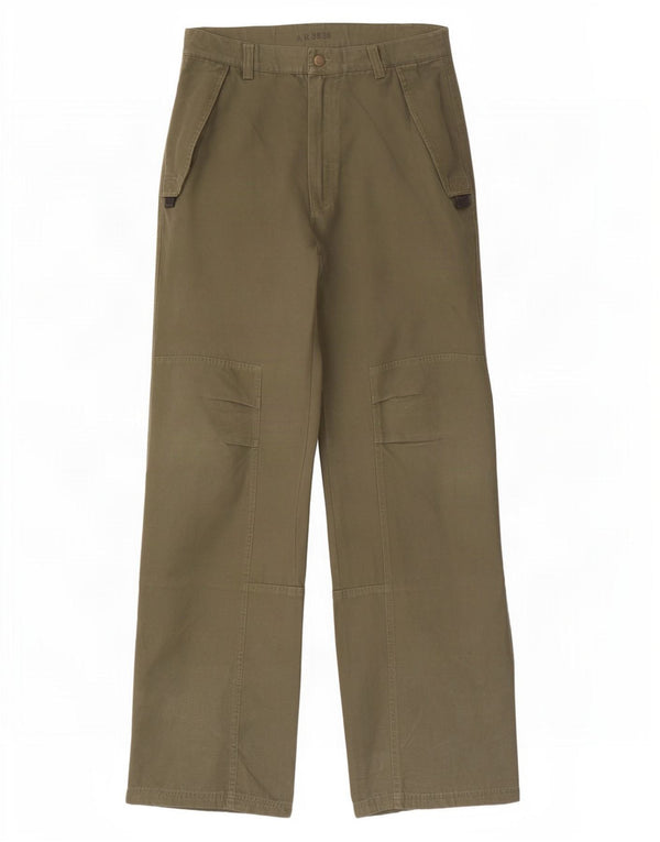 Vintage Ανδρικό φαρδύ παντελόνι Chino IT 46 Small W30 L32 Χακί βαμβακερό