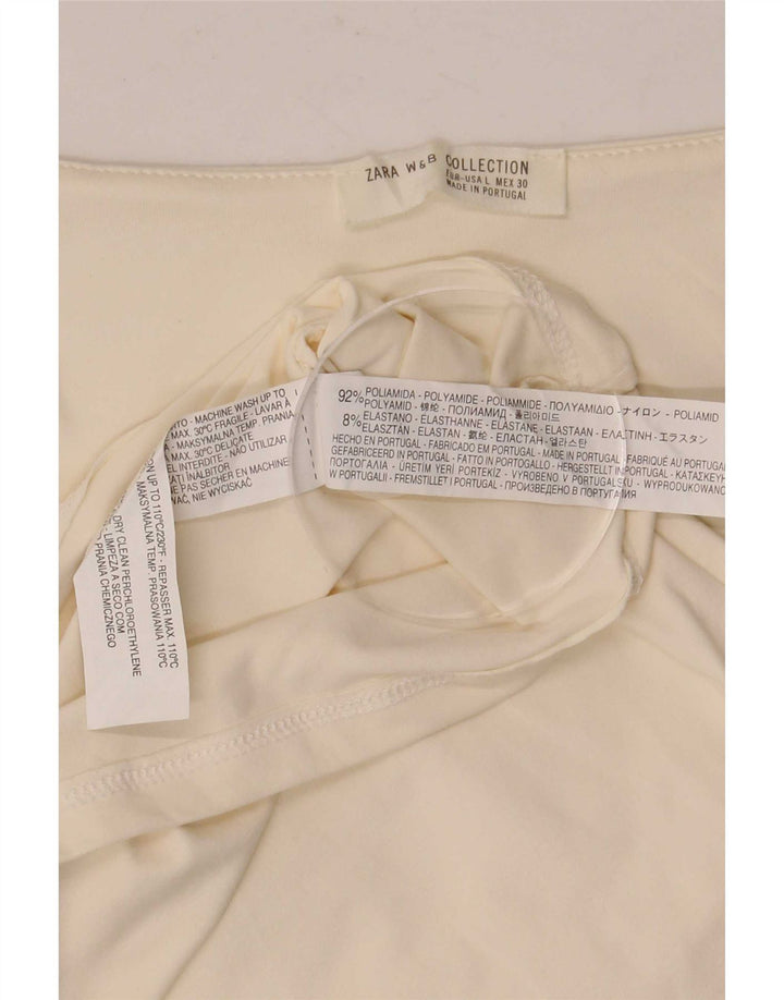 Zara Γυναικείο Γιλέκο UK 14 Large Off White Polyamide
