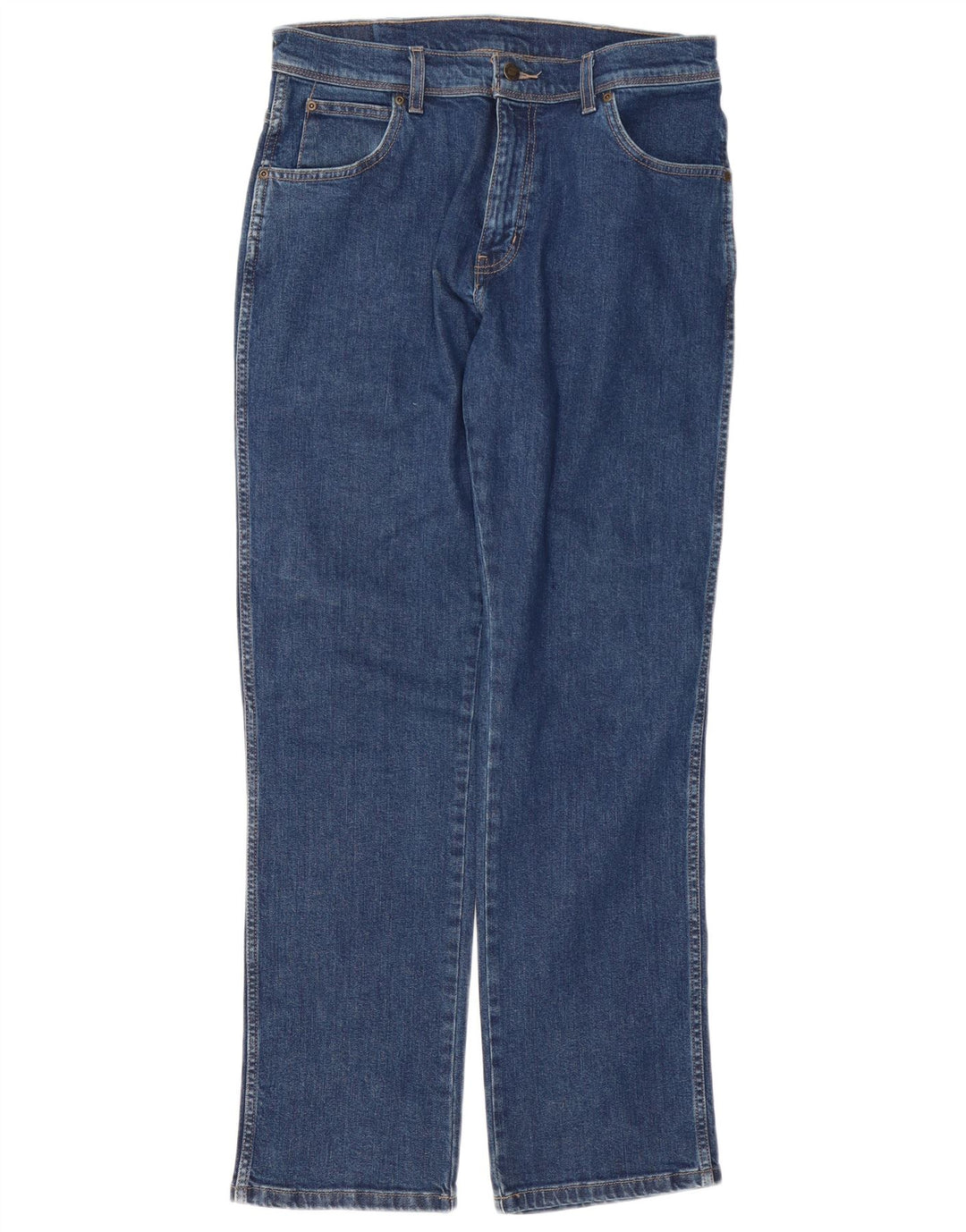 WRANGLER Mens Regular Fit Straight Jeans W33 L32 Blue Cotton