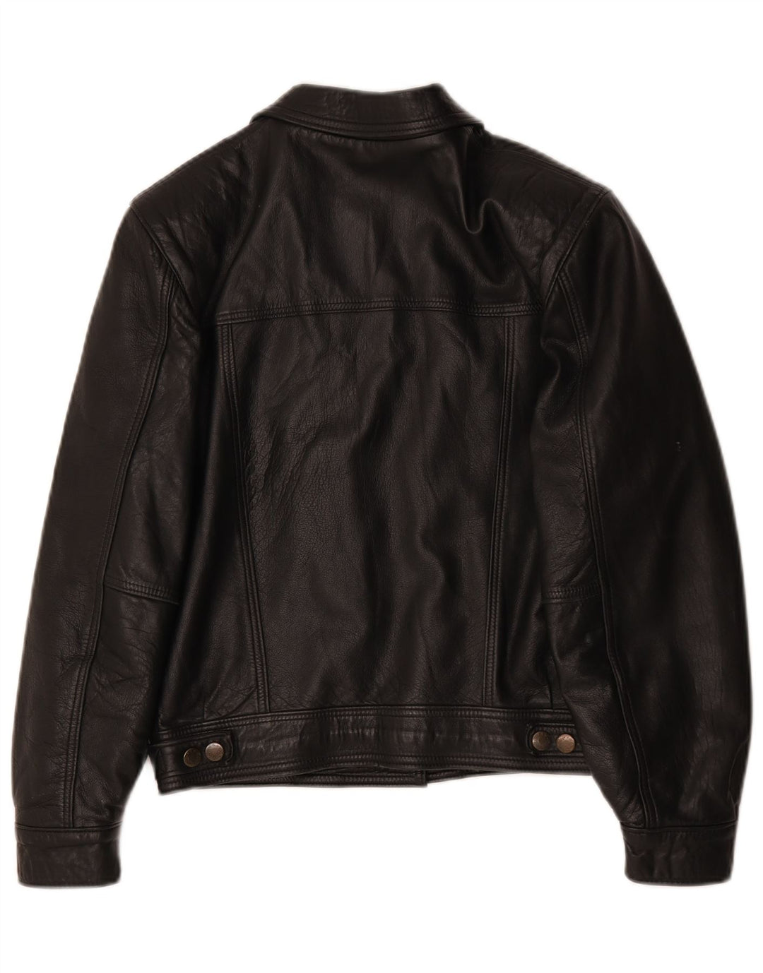 Vintage Γυναικείο Oversized Δερμάτινο Μπουφάν UK 10 Small Black