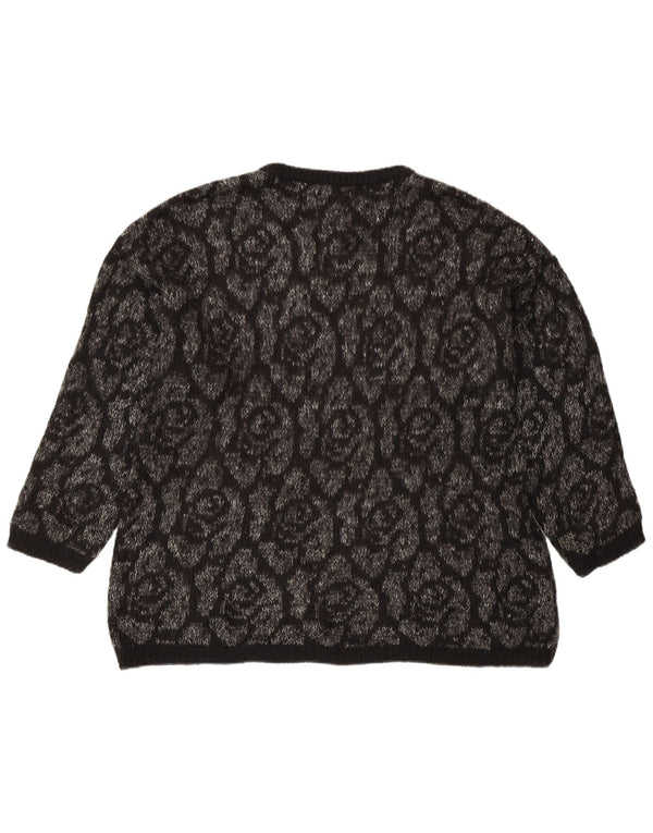 BENETTON Γυναικείο πουλόβερ με λαιμόκοψη UK 18 XL μαύρο φλοράλ