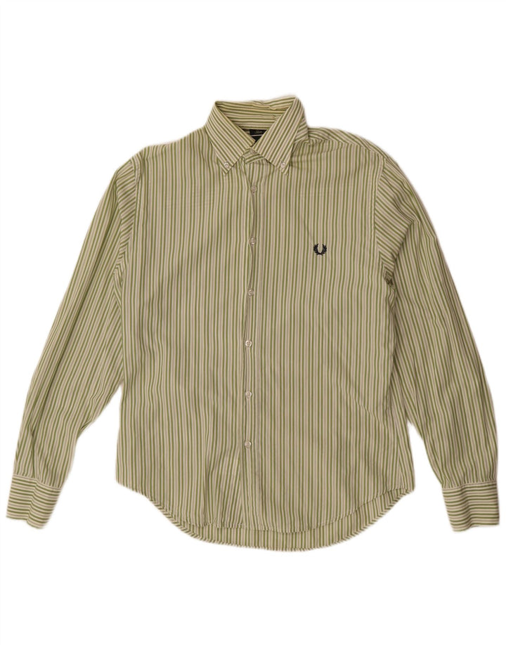 Fred Perry Ανδρικό πουκάμισο με λεπτή εφαρμογή με μεσαίο πράσινο pinstripe