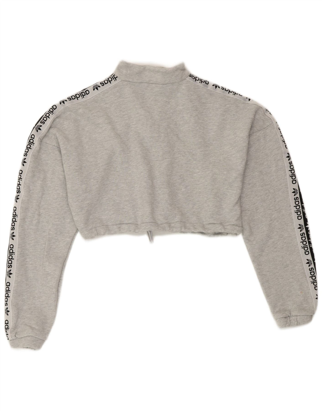 Γυναικείο γραφικό φούτερ ADIDAS Oversized Crop Jumper UK 10 Small Grey