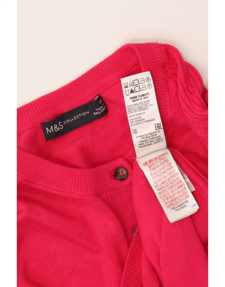 Marks & Spencer Γυναικείο πουλόβερ ζακέτα UK 14 Μεσαίο ροζ βισκόζη