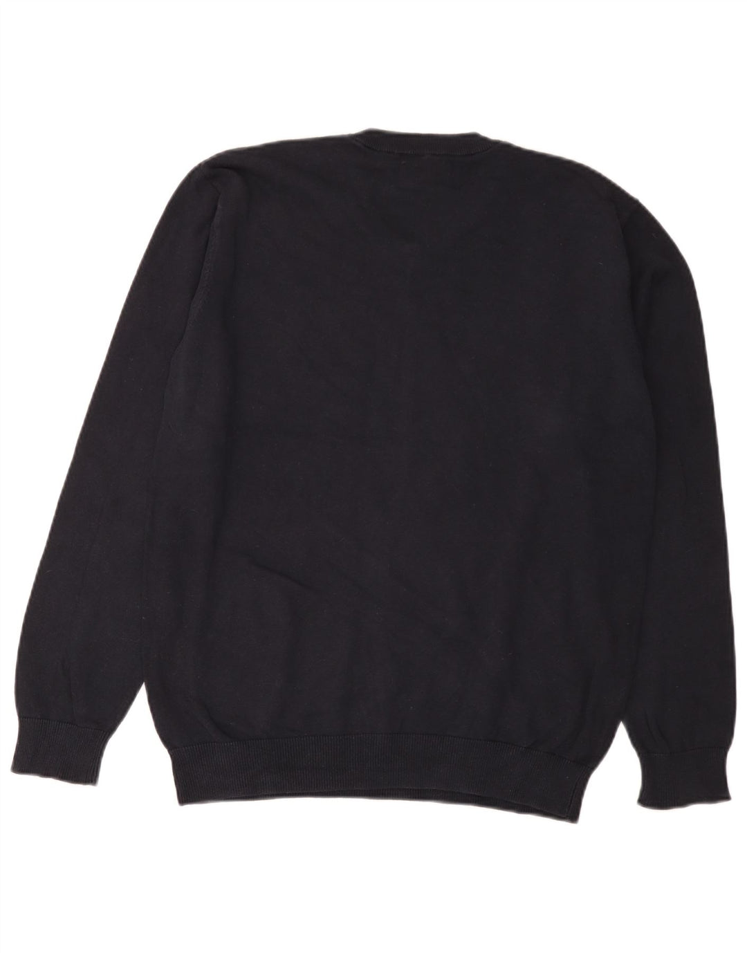 Ανδρικό πουλόβερ Pierre Cardin με V λαιμόκοψη, μεσαίο μπλε βαμβακερό