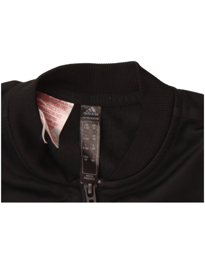 ADIDAS Girls Primegreen αθλητική φόρμα Top Jacket 9-10 Years Black Polyester