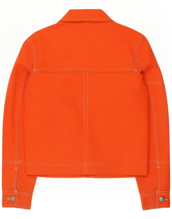Bershka Womens Utility Jacket UK 12 Medium Orange Patchwork