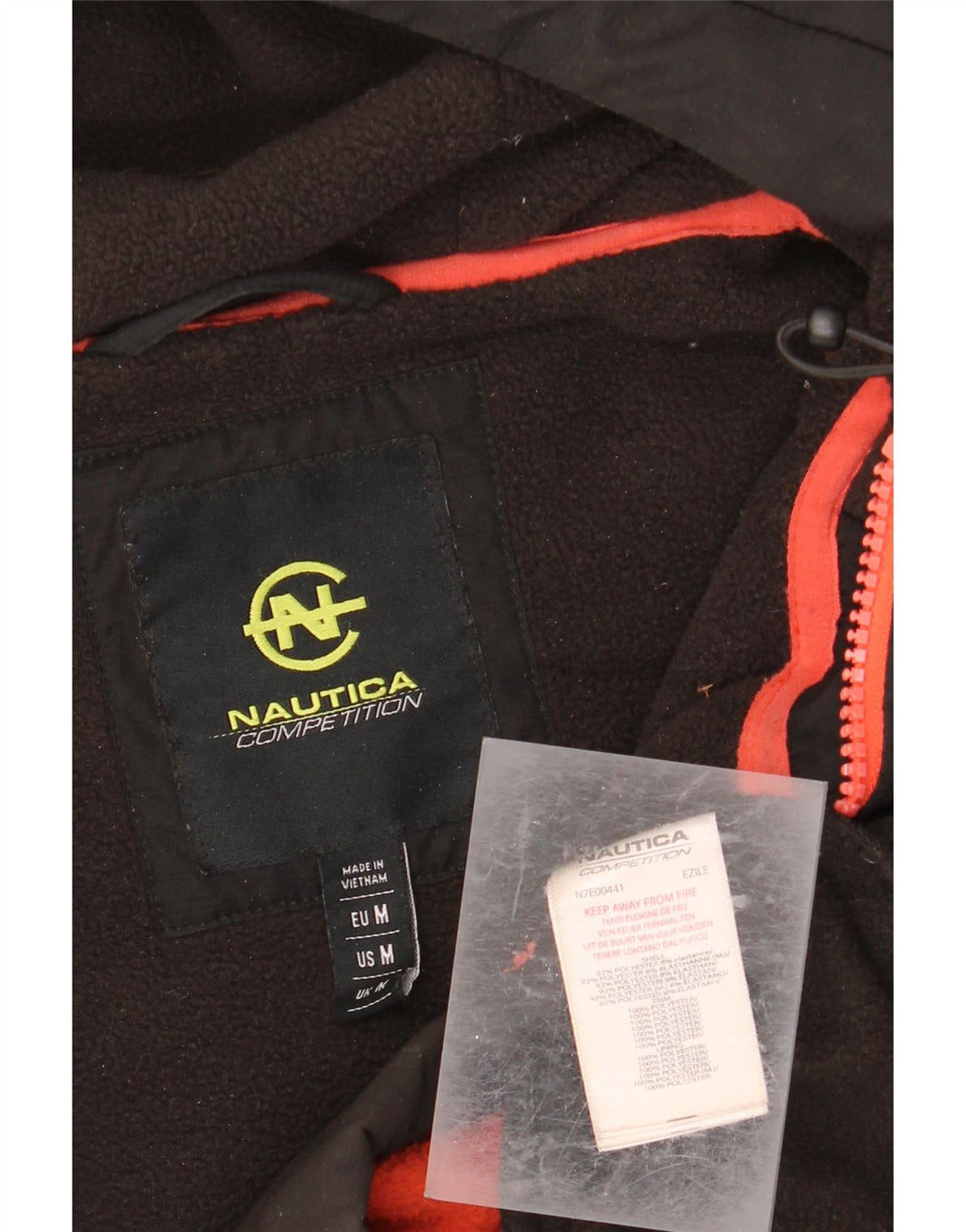 NAUTICA Ανδρική κουκούλα με φερμουάρ, μεσαίο μαύρο πολυεστέρας