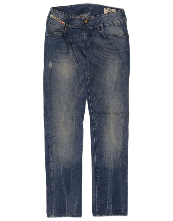 DIESEL Γυναικείο Matic Distressed Straight Jeans W26 L28 Μπλε Βαμβακερό