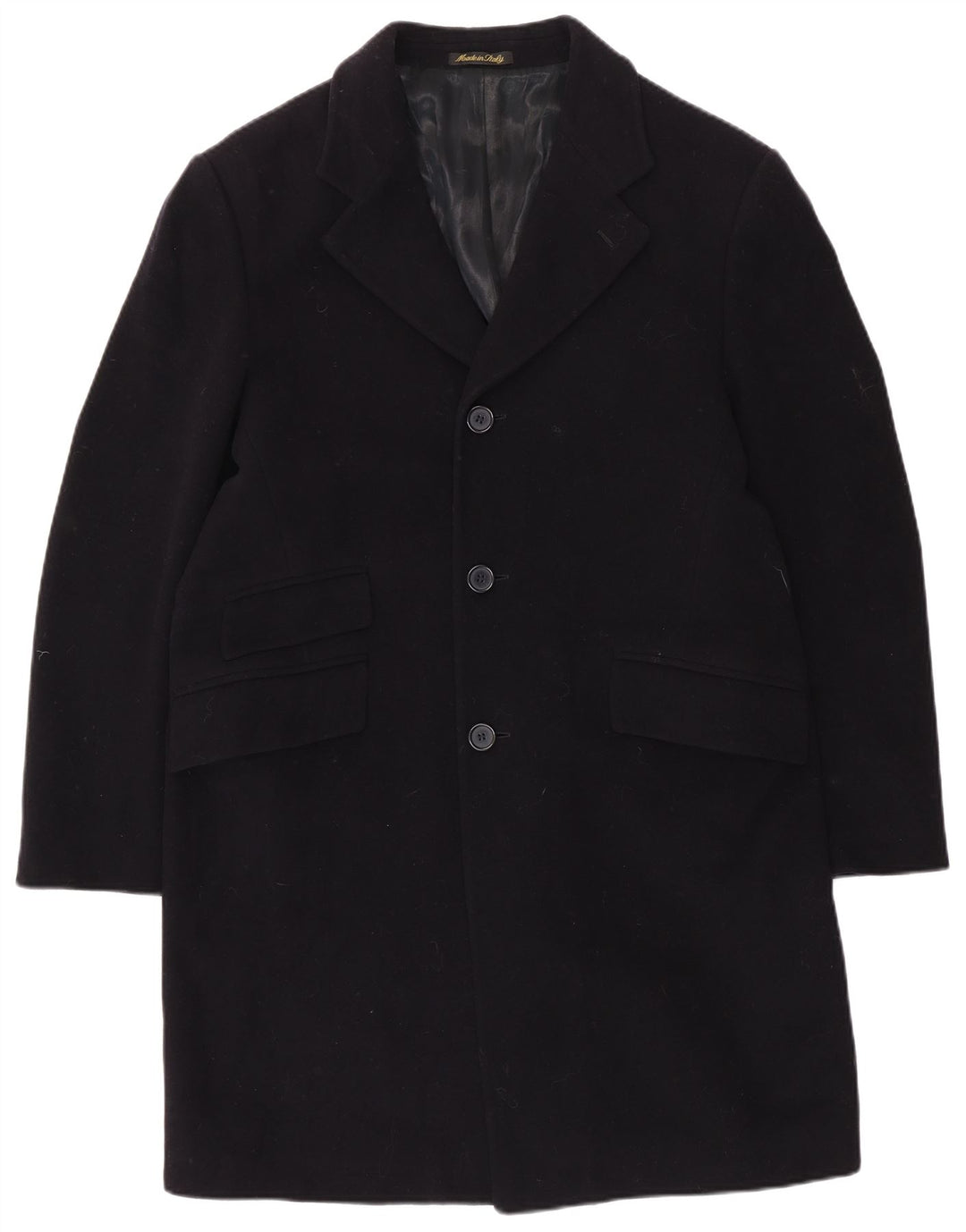 Ανδρικό παλτό VINTAGE UK 40 Large Navy Blue Wool