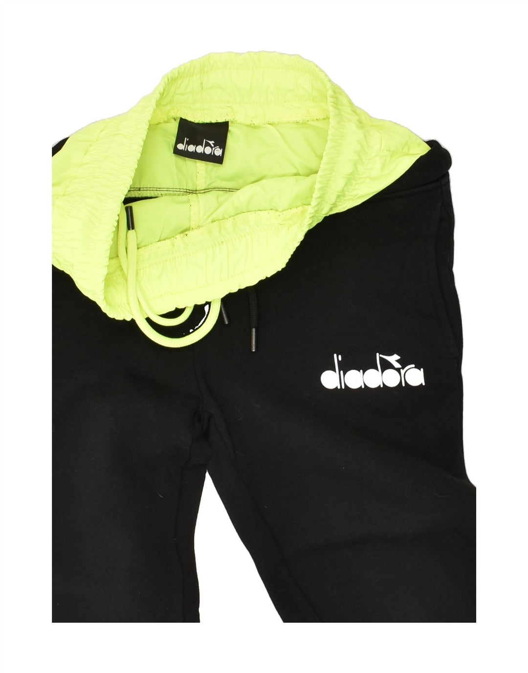 DIADORA Girls Tracksuit Trousers Joggers 9-10 Years Black Colourblock | Vintage Diadora | Thrift | Second-Hand Diadora | Used Clothing | Messina Hembry 