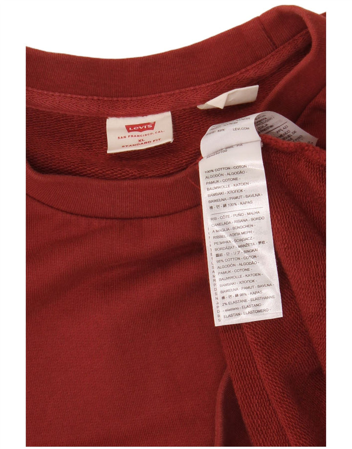 Ανδρικό φούτερ LEVI'S με γραφικά κανονική εφαρμογή Jumper XL βαμβακερό καφέ