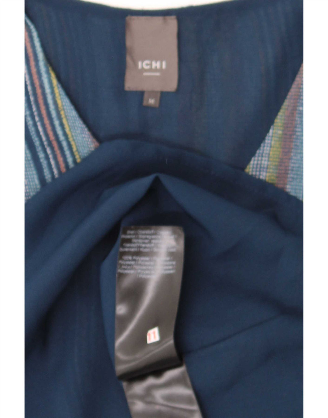 Ichi Γυναικείο φόρεμα A-Line UK 14 Medium Blue ριγέ πολυεστέρας