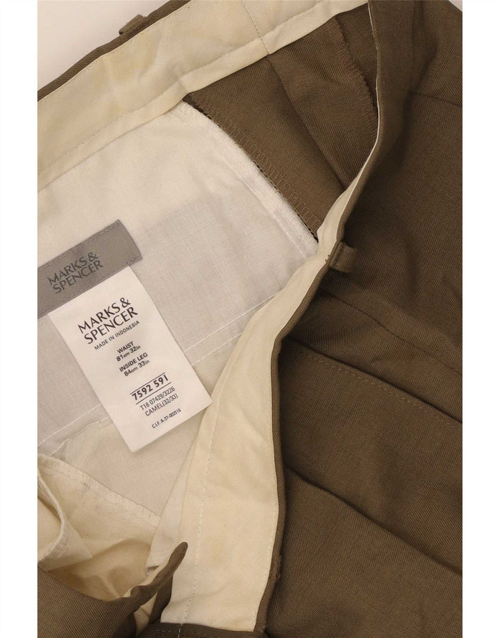 Ανδρικό παντελόνι Chino Marks & Spencer W32 L33 Khaki Polyester