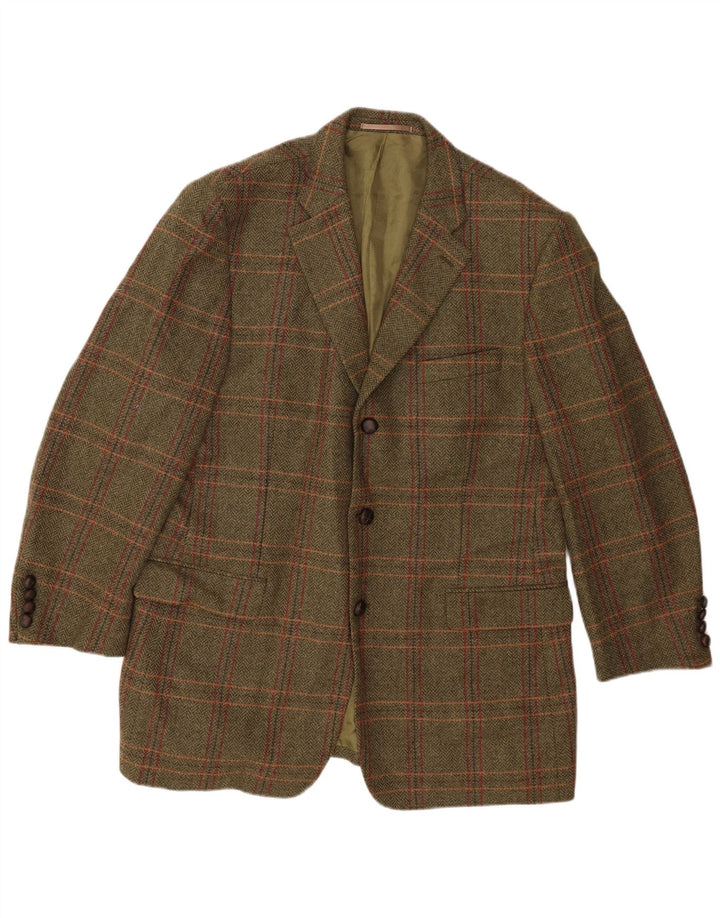John Hanly&Co Ltd Ανδρικό μπουφάν σακάκι με 3 κουμπιά IT 54 2XL Χακί Check
