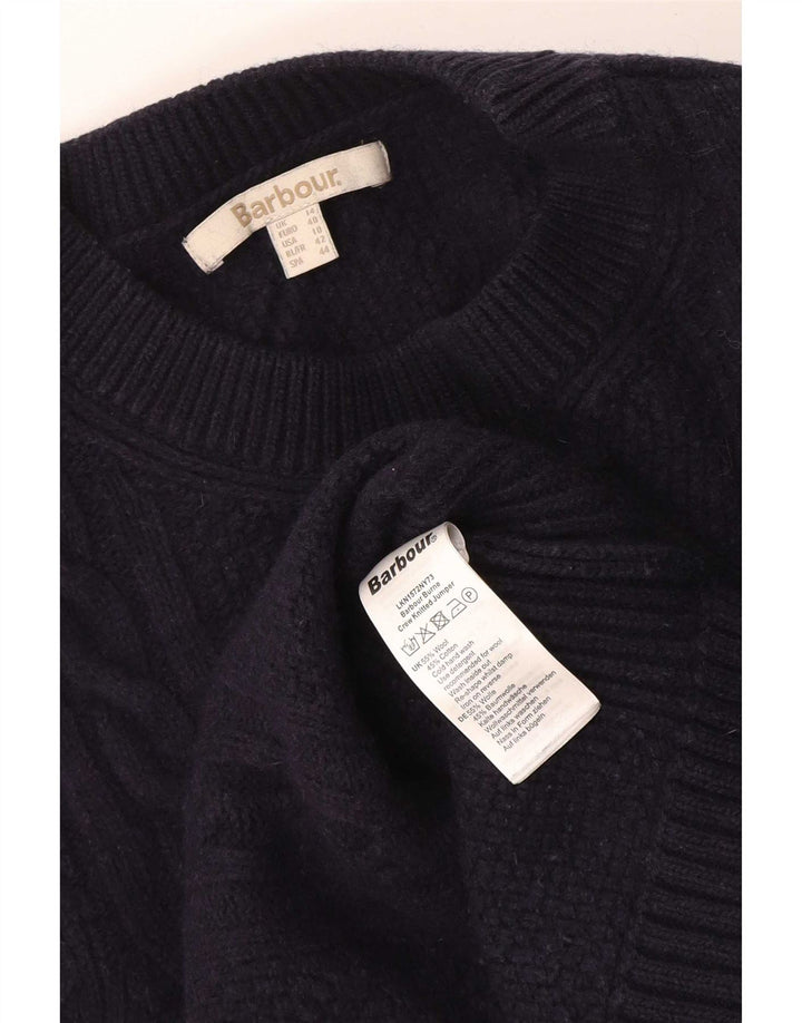 Γυναικείο πουλόβερ Barbour Crew Neck Jumper UK 14 Large Navy Blue Wool