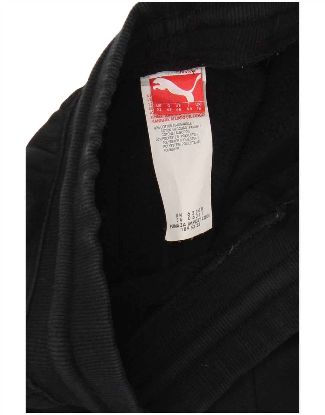 Γυναικεία φόρμα PUMA Παντελόνι UK 16 Large Μαύρο Βαμβακερό