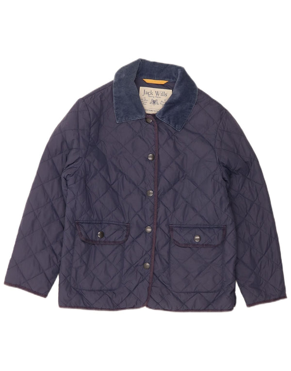 Jack Wills Γυναικείο καπιτονέ μπουφάν UK 14 Medium Navy Blue Nylon