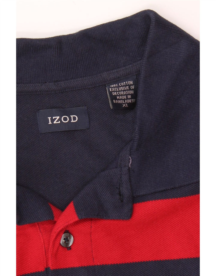 Ανδρικό μπλουζάκι ράγκμπι πόλο IZOD XL Navy Blue ριγέ βαμβακερό