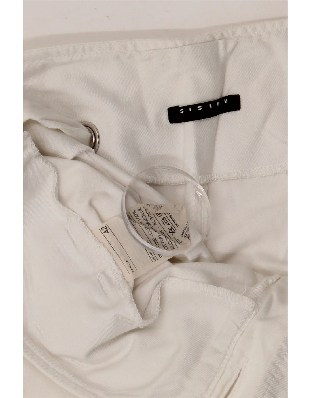 Sisley Γυναικείο Σορτς Bermuda Cargo IT 42 Medium W32 Λευκό βαμβακερό