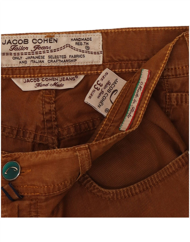 JACOB COHEN Ανδρικό ίσιο casual παντελόνι W33 L31 Καφέ βαμβακερό