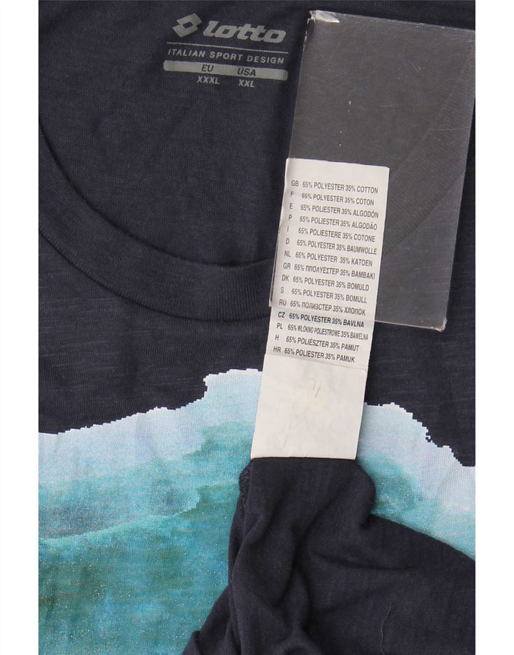 Ανδρικό γραφικό T-Shirt Lotto Top 3XL Navy Blue Polyester