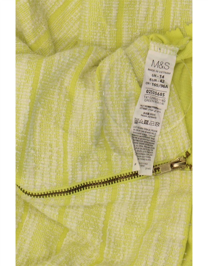 Marks & Spencer Γυναικείο τοπ 3/4 μανίκια UK 14 Μεγάλο πράσινο ριγέ πολυεστέρας