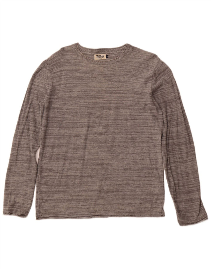 JACK & JONES Ανδρικό τοπ μακρυμάνικο μεγάλο γκρι βαμβακερό