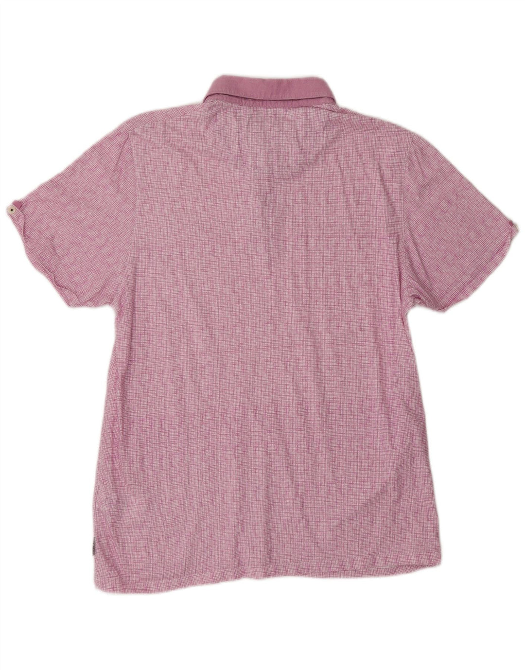 Ted Baker Ανδρικό μπλουζάκι πόλο νούμερο 5 XL μωβ βαμβακερό καρό