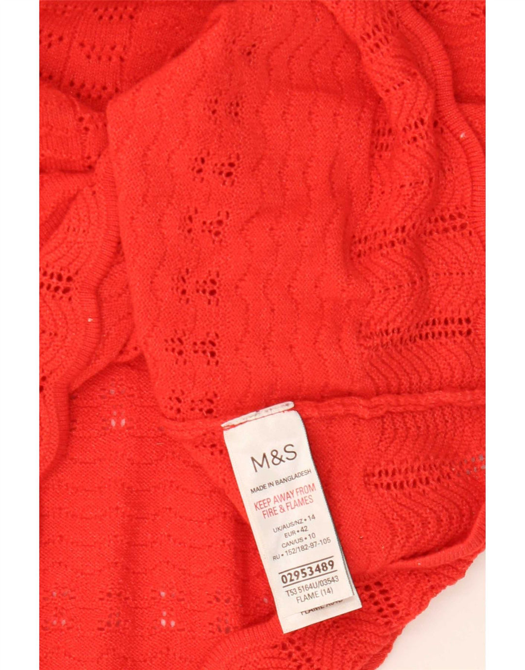Marks & Spencer Γυναικείο πουλόβερ με λαιμόκοψη με V λαιμόκοψη UK 14 Μεσαίο κόκκινο πολυεστέρα