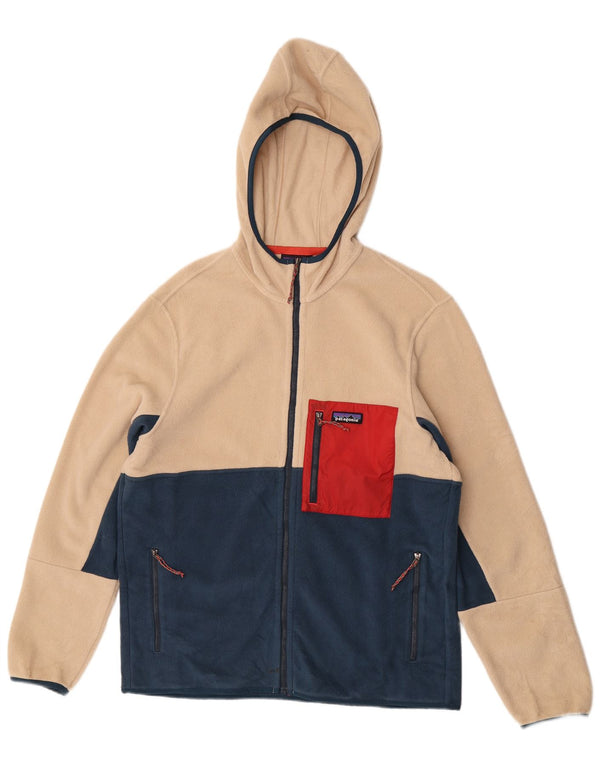 Patagonia Ανδρικό μπουφάν με κουκούλα Fleece UK 40 Μεγάλο Μπεζ Χρώμα Πολυεστέρας