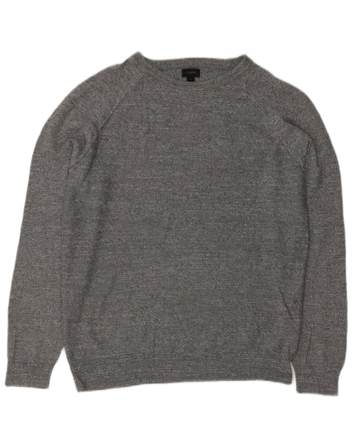 J. Crew Ανδρικό πουλόβερ με λαιμόκοψη, βαμβακερό μεσαίο γκρι