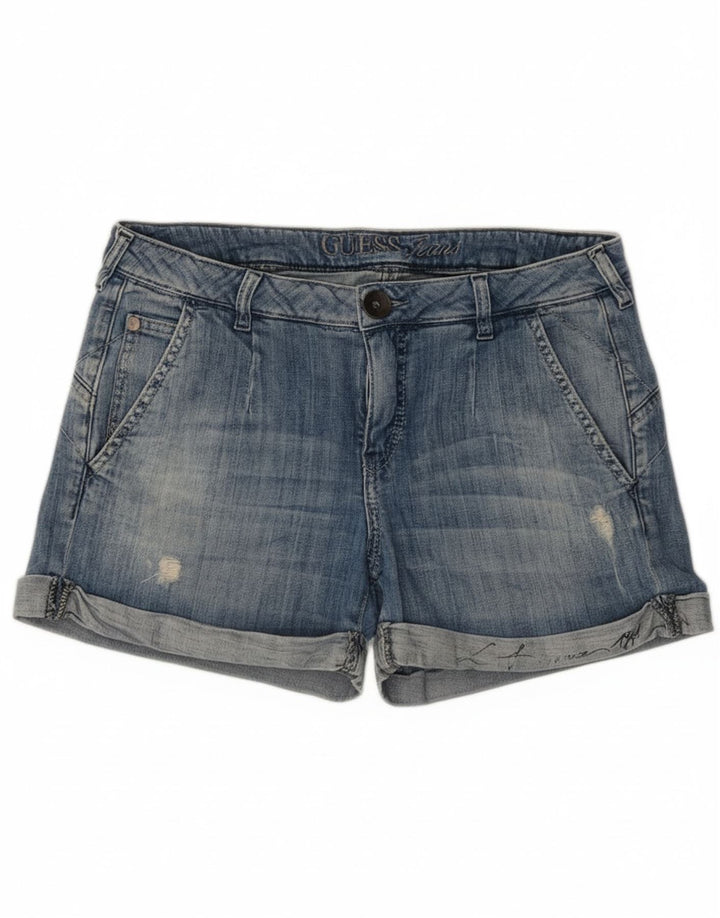 Γυναικείο τζιν σορτς Guess Distressed W28 Μεσαίο μπλε βαμβακερό