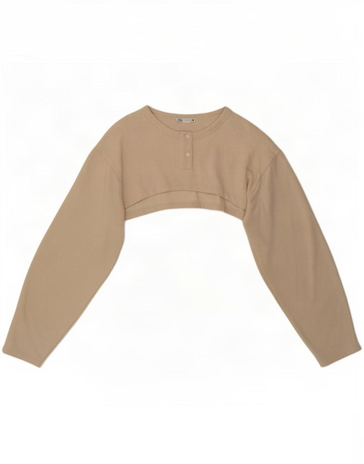 Zara Γυναικείο μακρυμάνικο τοπ UK 14 Medium Beige