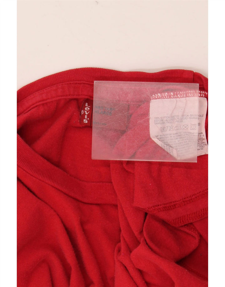 Γυναικείο γραφικό τοπ LEVI'S μακρυμάνικο UK 18 XL κόκκινο βαμβακερό