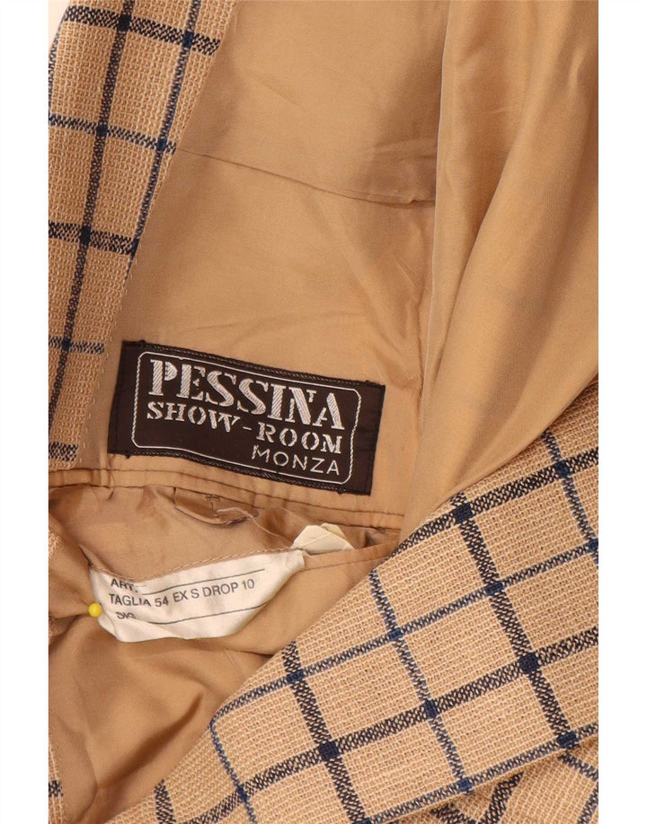 Cerruti 1881 Ανδρικό σακάκι με 2 κουμπιά μπλέιζερ IT 54 2XL Beige Check Classic