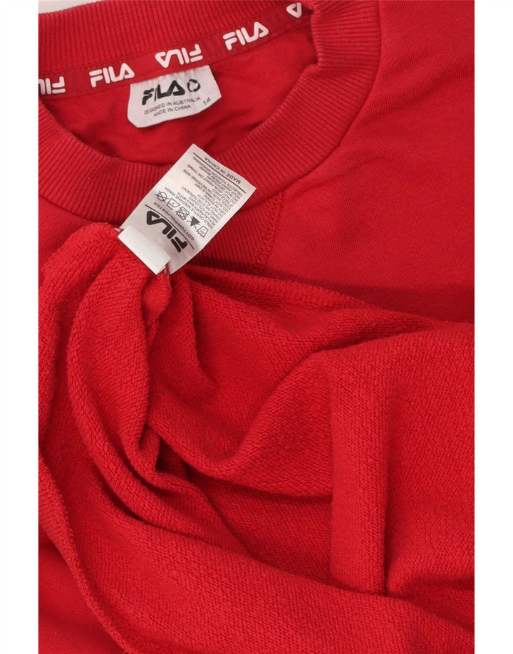 Fila Boys Graphic Φούτερ Jumper 13-14 ετών Κόκκινο βαμβακερό