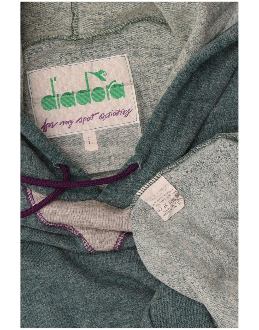 DIADORA Ανδρικό αμάνικο μπλούζα με κουκούλα μεγάλο μπλε βαμβακερό