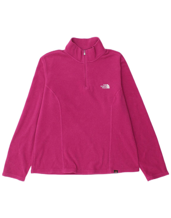 The North Face γυναικείο φερμουάρ Fleece Jumper UK 16 μεγάλο ροζ πολυεστέρας